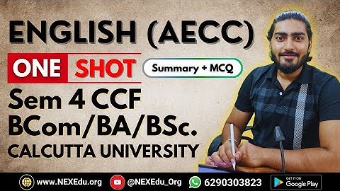 AEC English Sem 4 | One Shot (With MCQ) | Ba / BCom / BSc | Calcutta University 2025