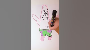 Drawing Patrick Star with Posca #squarepants #spongebobsquarepants #shorts #drawing  #posca