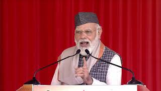 PM Modi addresses at a public meeting in Haldwani where development works are being inaugurated.