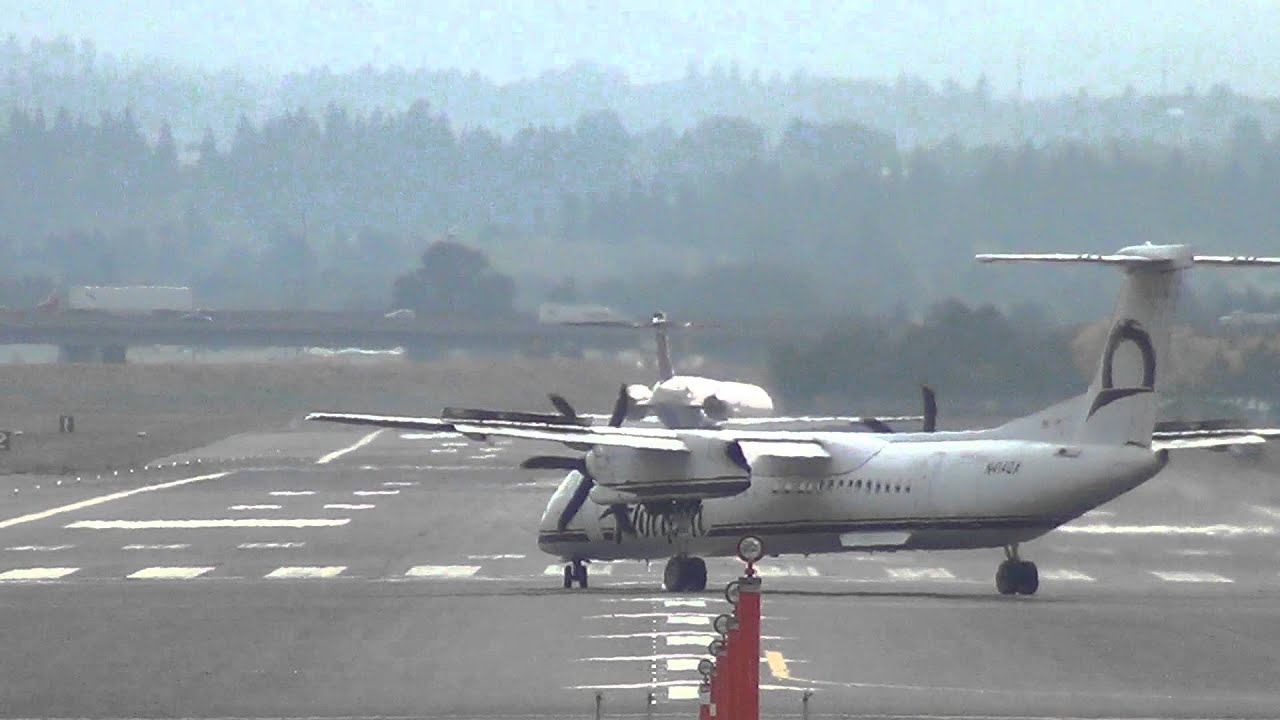 airbus a220 Sequence: Delta MD-90 and Horizon Q400 Portland Airport (PDX)