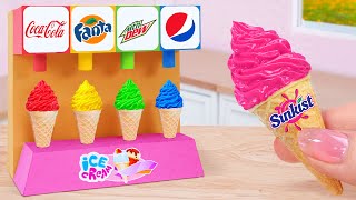 COLA PEPSI FANTA Ice Cream! 😲Amazing Miniature Rainbow Ice Cream Decorating 🍹Mini Cakes Recipe