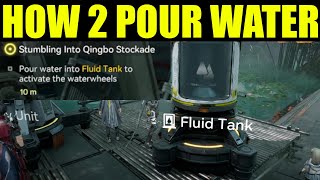 arknights endfield - pour water into fluid tank to activate the waterwheels (stumbling into qinbo)