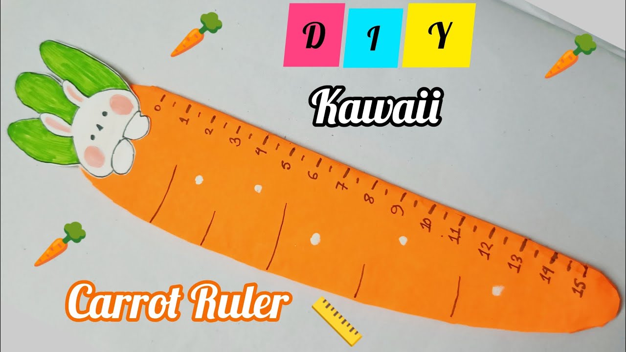 Easy Diy craft ideas/ How to make Kawaii Carrot Scale / Cardboard Ruler