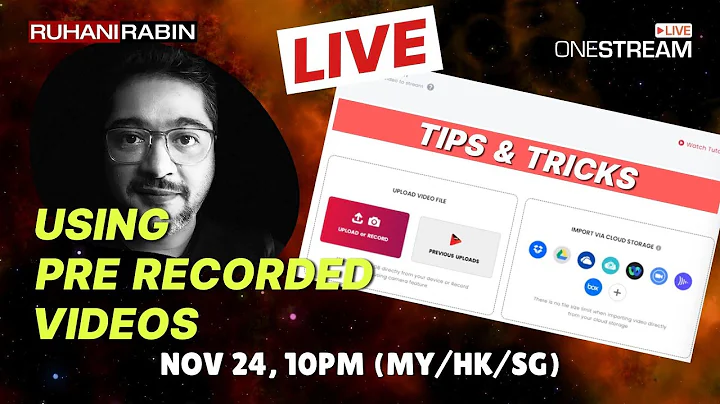 🌊 Onestream Live - How to Make Use of the Pre-recorded Video Streams