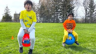 Troy and Izaak Play Outdoor Games and Activities for kids