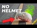 No Helmet CRASH Test - Ballistic Head vs Road - SLOW MOTION