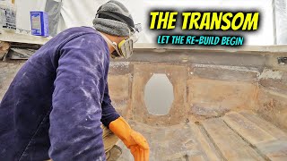 Beginning Transom Re-Build With Total Boat Structural Repair Putty - Boat Restoration Part 27