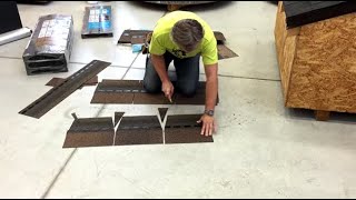 Step 2 Cutting hips and ridges from 3TAB shingle