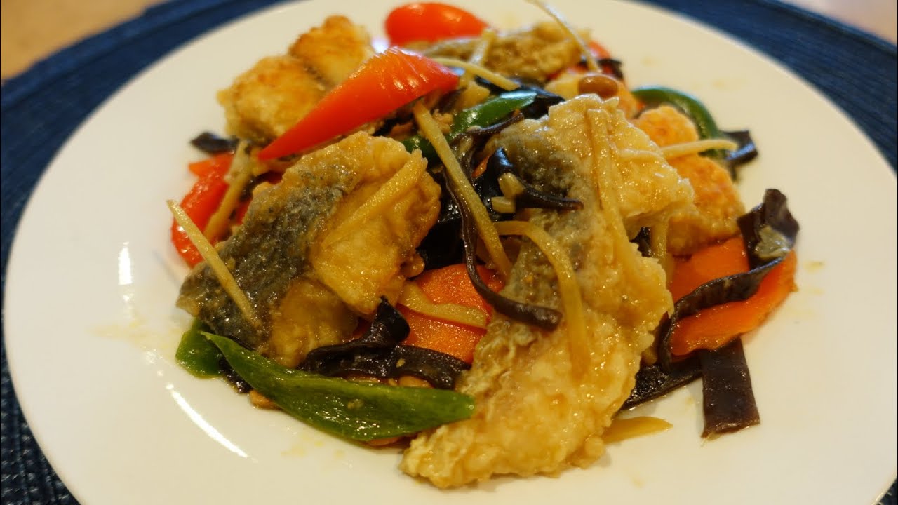 Stir fry ginger with crispy barramundi/ fish recipe YouTube