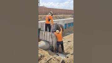 Workers install aluminium Formwork of Manhole and rebar