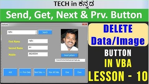 Excel VBA Tutorial in kannada: Add, Next, Prev & Search Buttons Simplified!|| Lesson 10