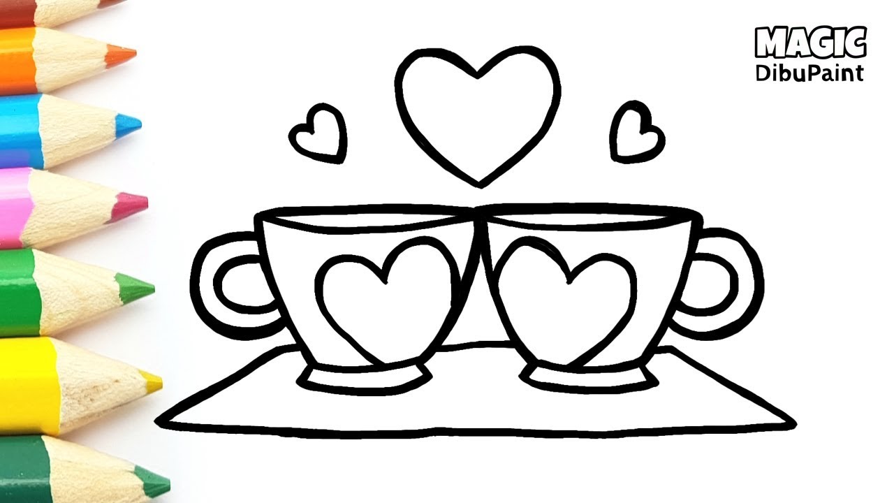 Dibujos para Dibujar en San Valentín | Dibujos de Corazones | Tazas de amor  - YouTube