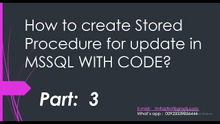 How to create stored procedure for update in ms sql