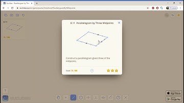6-11 Euclidea - Parallelogram by Three Midpoints - Soluce 7L 10E