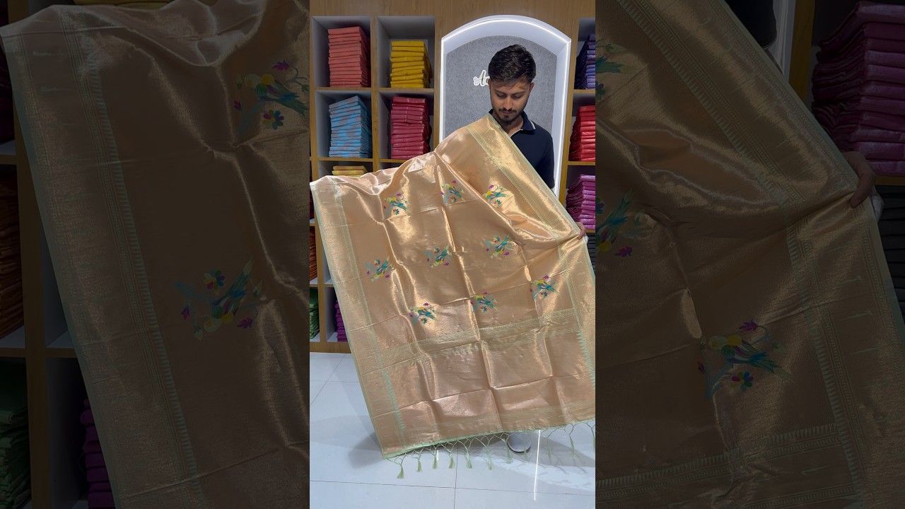 Pure Fully Zari Woven Parrot Motif Paithani Dupatta