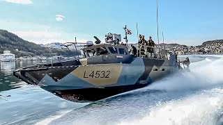 Marines Fully Equipped Cb90 Fast Military Ault Craft Patrolling At High Speed