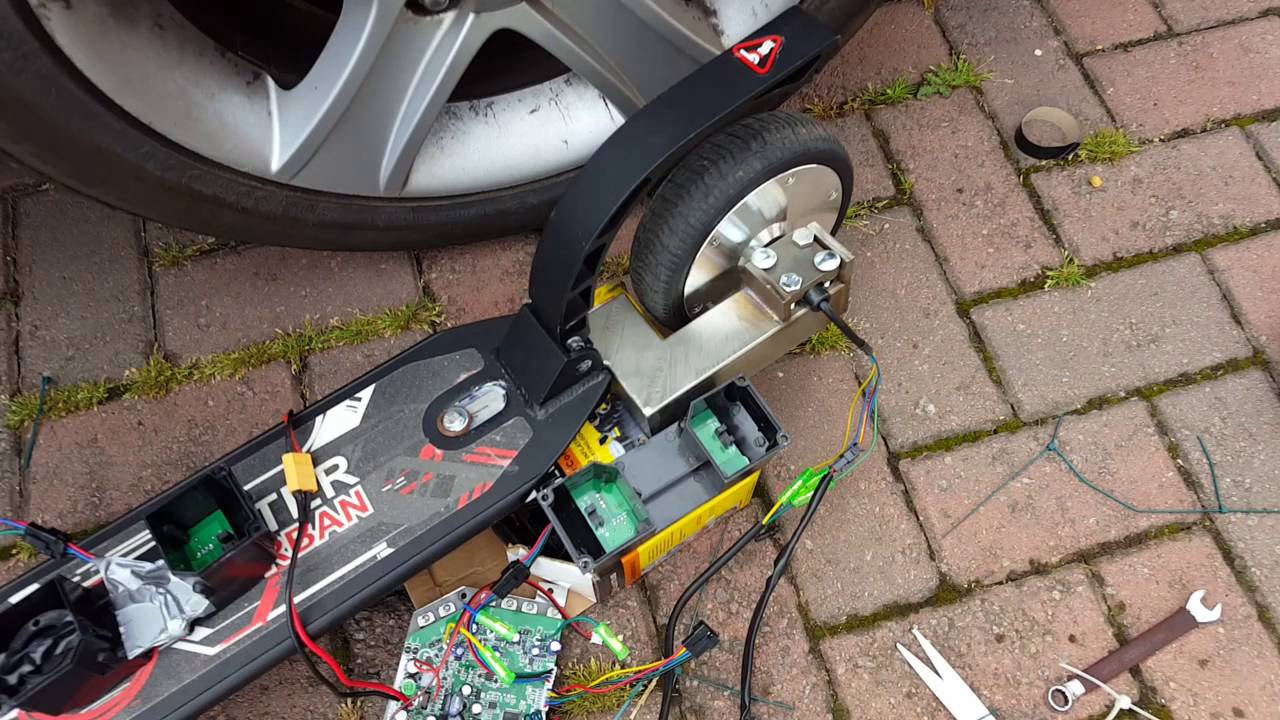 Homemade hoverboard wheel electric scooter+Link for controller