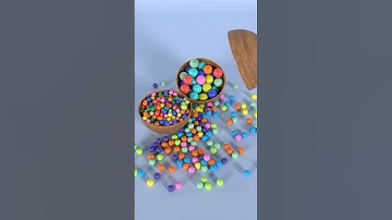 Spheres Bowl Spill ASMR  #satisfying #3danimation #spheres #knightcube #asmrsounds #colorful #beads