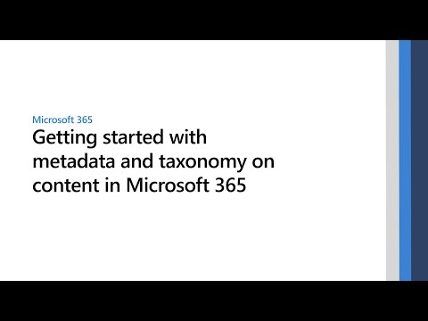 Microsoft 365의 콘텐츠에 대한 메타 데이터 및 분류 시작하기