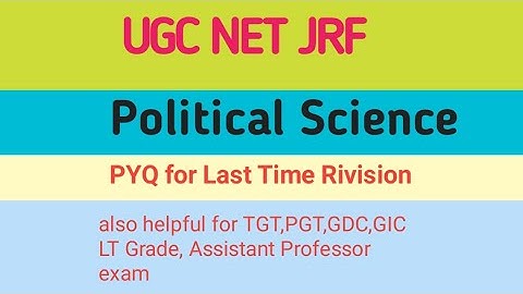 Usha Study Point UGC NET JRF Political Science Imp. privious year questions for Rivision purpose