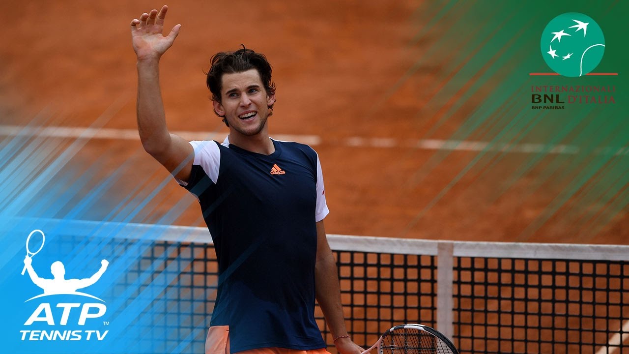 Brilliant Dominic Thiem shots in win vs Rafa Nadal Rome 2017 Quarter-Finals