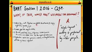 BMAT 2016 Section 1 - Q24 - 'High impact' walking - Worked Solution