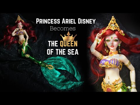BJD Mermaid Doll Painting | Making Princess Ariel Mermaid Becomes The Queen Of The Sea