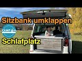 Schlafplatz & Matratze: 3-er Sitzbank umklappen VW Bulli, California, Multivan, T5 / T6 / T6.1