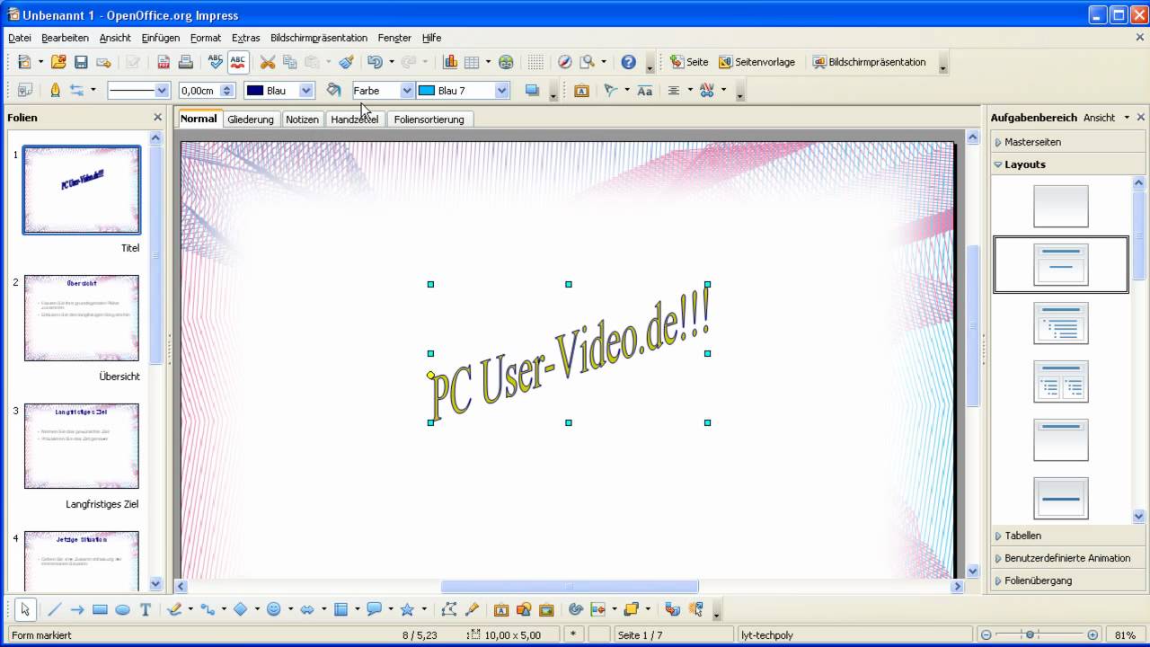 Impress - Text grafisch aufbessern mit Hilfe von Fontwork