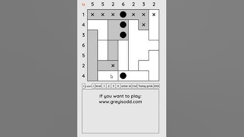 Grey is Odd - Today grids. Solution level 2 6X6 dated 04-18-2024 #logicpuzzles #logicgames  #games