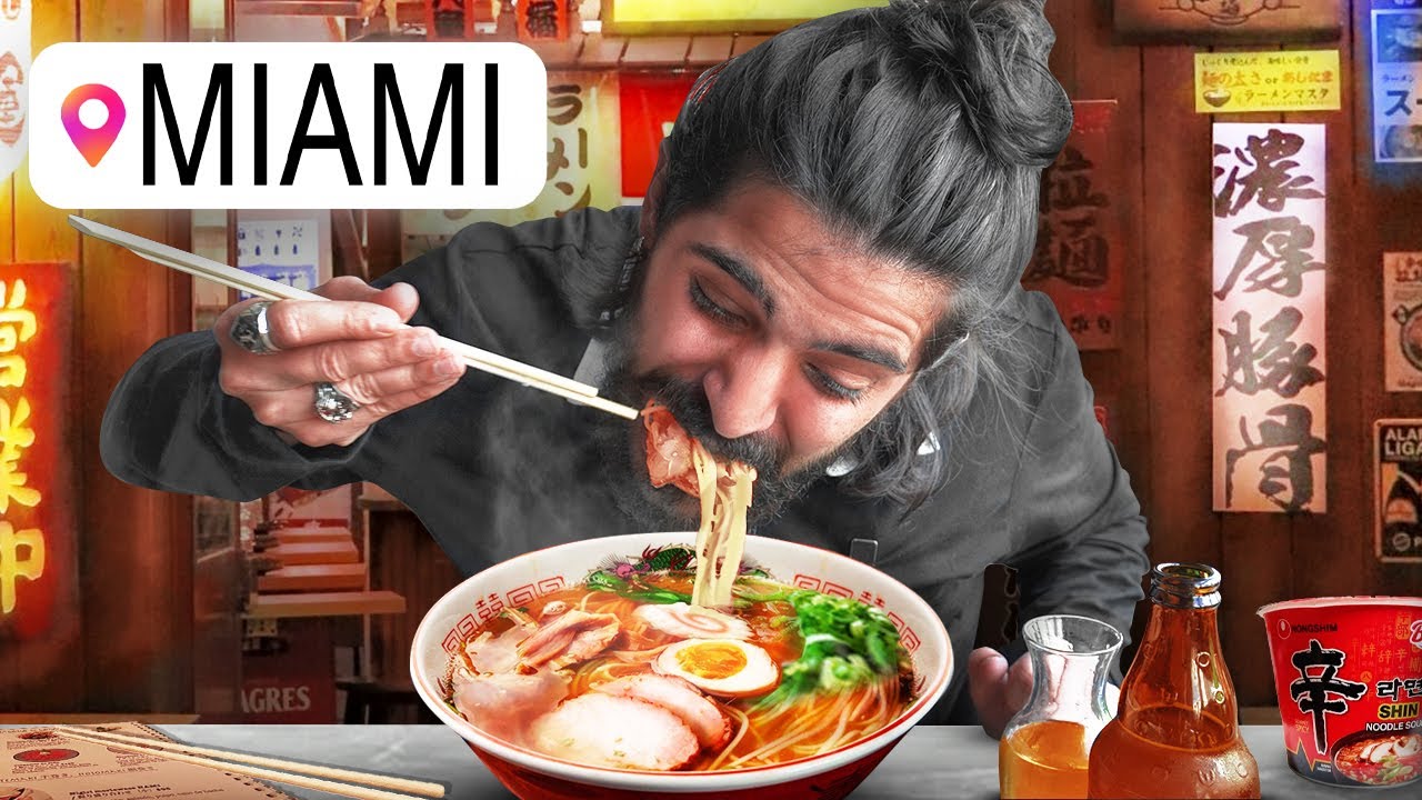 Comiendo RAMEN por primera vez en MIAMI 🍜🚩