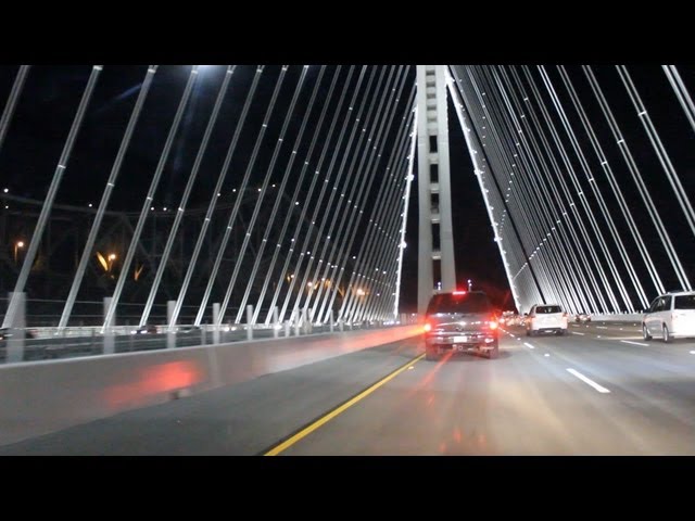 New San Francisco Bay Bridge Opening Night Drive Westbound And Eastbound Youtube