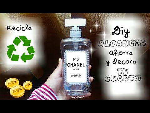 Haz una alcancía perfume✨ Recicla♻, ahorra y decora tu cuarto