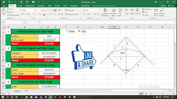 MS Excel Chord length calculation by 9 ways amazing programs DDX