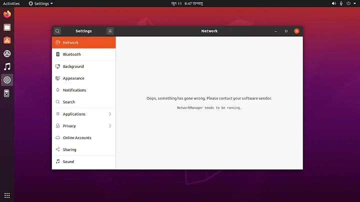 How to fix network manager needs to be running on Ubuntu 20.04 LTS