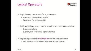 Week 3-1-1 Logical Operators: Basics of the C programming language