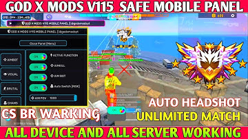 God x Mods v115 mobile Panel  Location + Aimbot Injector  |  Antiban All Rank Working | OB51 Updated
