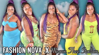 Fashion Nova x Megan Thee Stallion Swim Collection Plus Size Try On Haul|5'10 Tall and Curvy|Size 1x