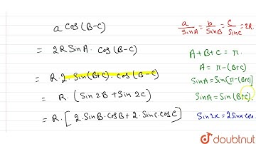 In any triangle ABC, prove that, a^(3) cos(B-C) + b^(3) cos(C-A) + c^(3) cos(A-B) = 3abc. | 12 |...