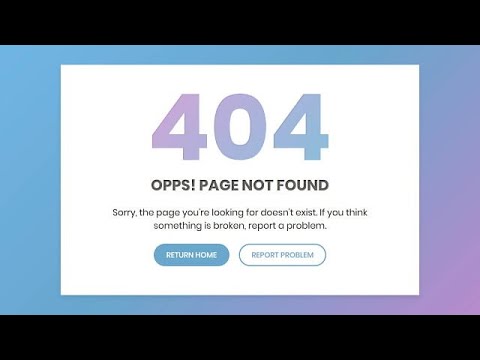 Custom 404 Error Page Design using HTML & CSS Free source code