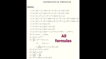 Most important formulas in Math #गणित Important formulas गणित के महत्वपूर्ण सूत्र