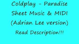Coldplay - Paradise Sheets & MIDI (Adrian Lee version)