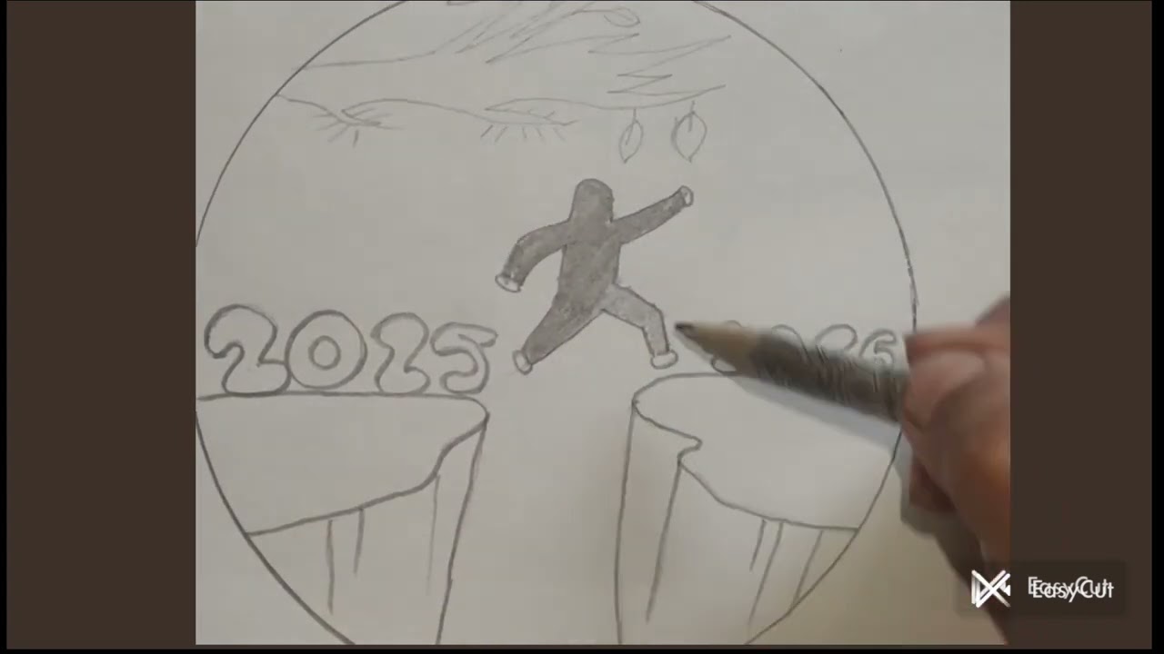 2025 to 2026 | New Year Motivation Drawing | Pencil Sketch