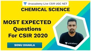 Most Expected Questions in 2020 | Chemical Science | CSIR UGC NET 2020 | Sonu Dhakla