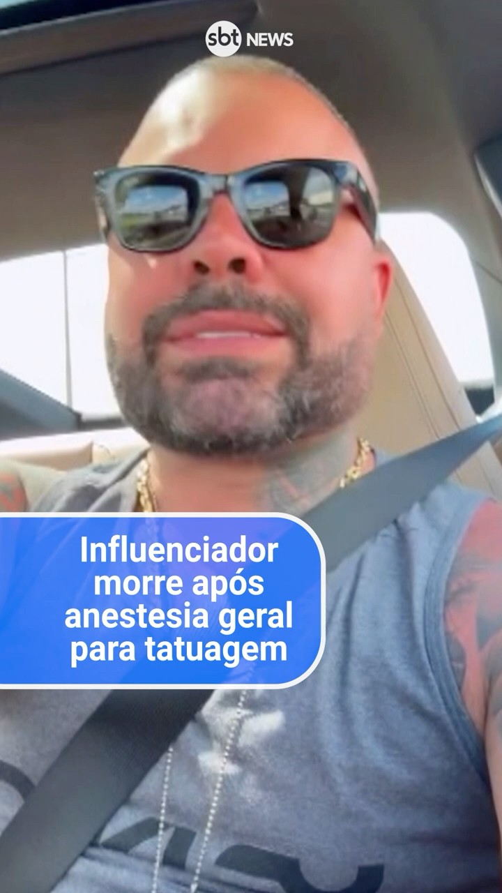 Influenciador morre após anestesia geral para tatuagem em SC