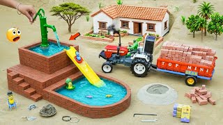 Diy Mini tractor working with concrete mixer cow farm scenes project // mini tractor animation video