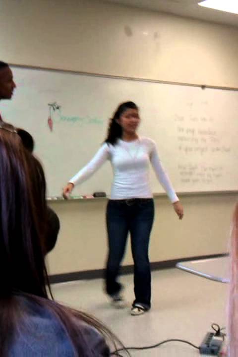 Dancing in class Mexican chica style