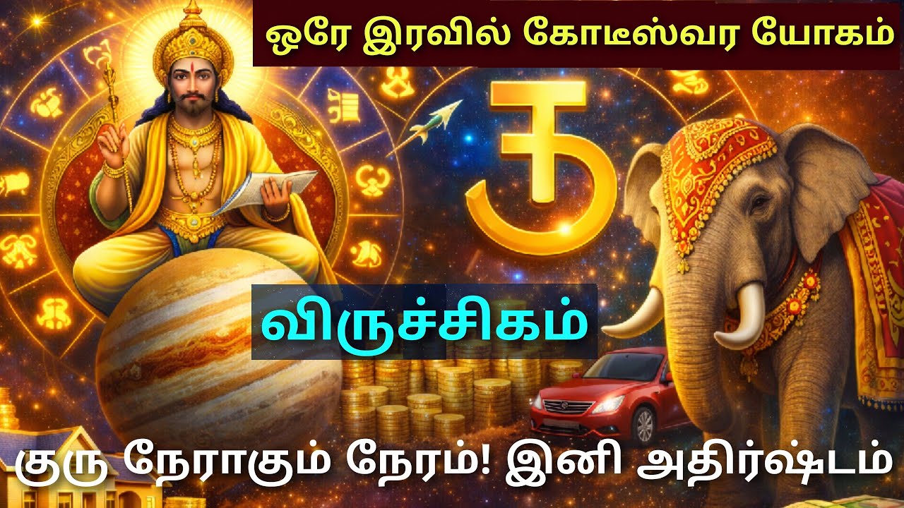 குரு வக்ரநிவர்த்தி பலன் விருச்சிக ராசி | பெரிய மாற்றம்! மார்ச் 11 குரு நேராக மாறுகிறார்! விருச்சிகம்