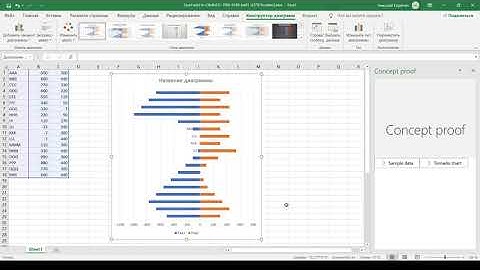 Excel add-in with task pane and tornado-chart