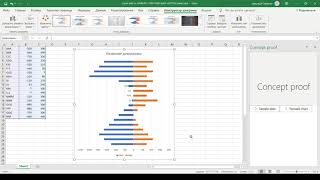 Excel add-in with task pane and tornado-chart